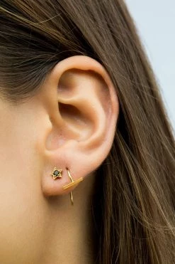 Linda Tahija Jewellery Mini T Bar Hook SS Earrings