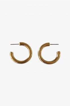 Flo Gives Back 15% To Women In Need Jewellery Classic Thick Hoop Earrings Gold