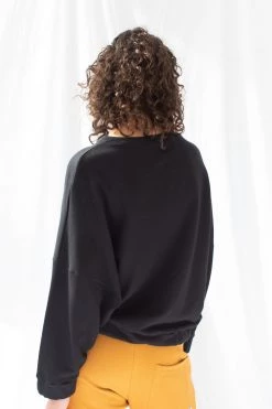 ReCreate Signal Elastic Waist Batwing Black Jumper