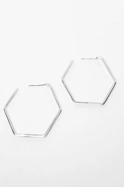 Audrey Loves Ruby Jewellery Hexagon Stud Earring