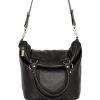 Status Anxiety Some Secret Place Twin Fold Over Handles Black Leather Bag