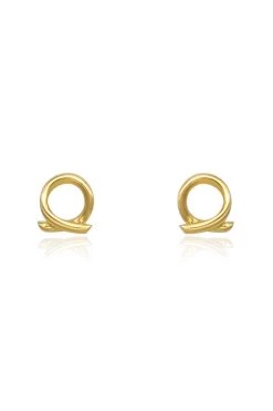 Linda Tahija Jewellery Loop 14k Gold Plate Stud Earrings