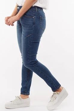 Foxwood City Mid Rise Skinny Blue Denim Jean New In