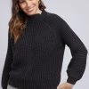 Foxwood Collins Black Rib Knit Jumper Knitwear