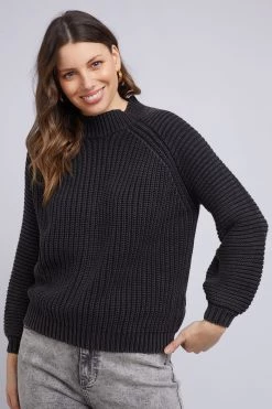 Foxwood Collins Black Rib Knit Jumper Knitwear
