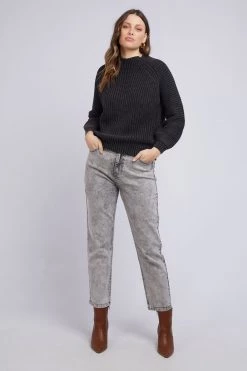 Foxwood Collins Black Rib Knit Jumper Knitwear