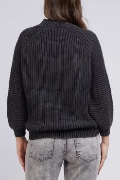 Foxwood Collins Black Rib Knit Jumper Knitwear