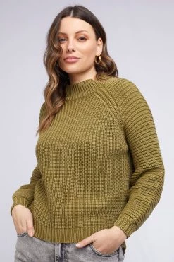 Foxwood Collins Olive Rib Knit Jumper Knitwear