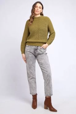 Foxwood Collins Olive Rib Knit Jumper Knitwear