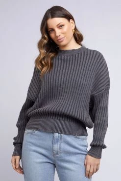 Foxwood Margate Black Chunky Rib Knit Knitwear