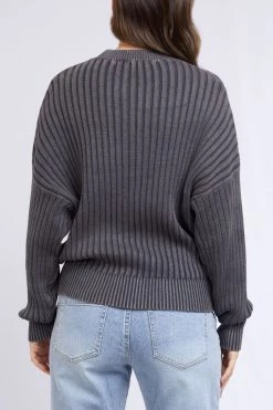 Foxwood Margate Black Chunky Rib Knit Knitwear