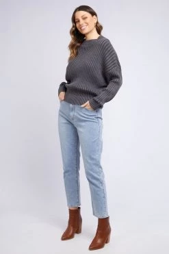 Foxwood Margate Black Chunky Rib Knit Knitwear