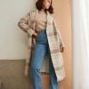 Esmaee Empire Cream Vintage Check Coat New In