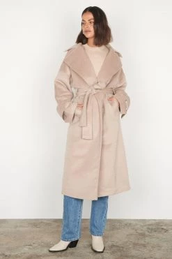 Esmaee Willow Long Belted Bone Coat New In