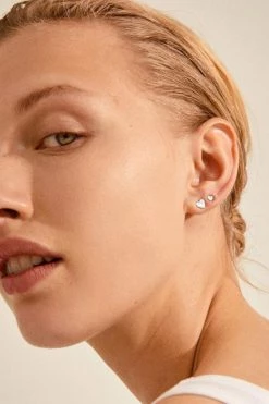 Pilgrim Jewellery Sophia Heart Stud Earrings Two Pack Silver