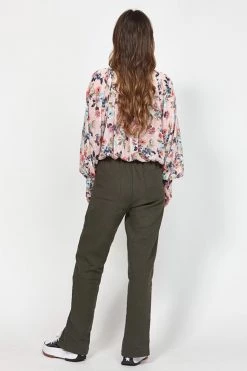 Leo + Be Erractic Pink Floral LS Top