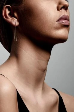 Pilgrim Tahoe Thread Bar Earrings Gold