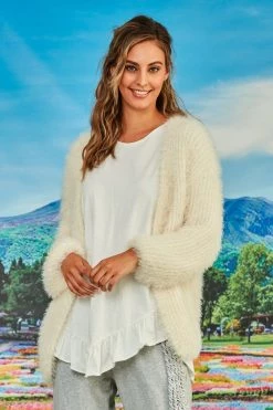 Coop New In Fluffy Luck Chunky Cream Knit Cardi