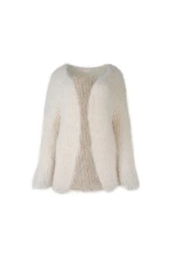 Coop New In Fluffy Luck Chunky Cream Knit Cardi