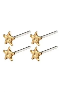 Pilgrim Jewellery Regina Mini Star Stud Gold Earrings Two Pack