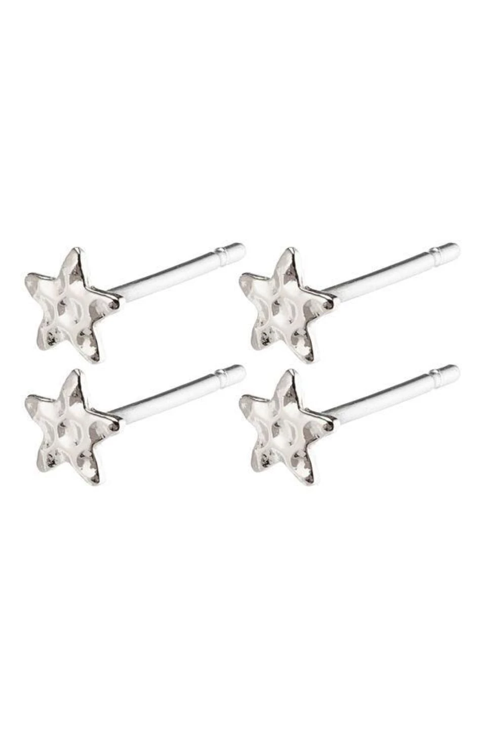 Pilgrim Regina Mini Star Stud Silver Earrings Two Pack Jewellery