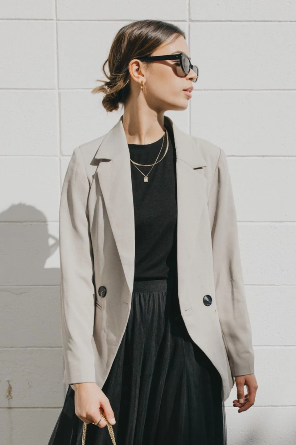 Ivy + Jack Harper Stone Textured Double Breasted Blazer