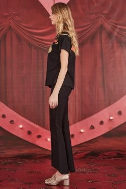 Coop Up And Run Black Flared Skinny Pant