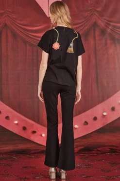 Coop Up And Run Black Flared Skinny Pant