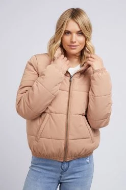 All About Eve The Edit Mila Tan LS Puffer Jacket