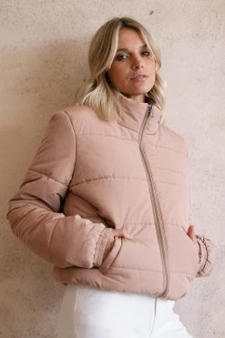 All About Eve The Edit Mila Tan LS Puffer Jacket