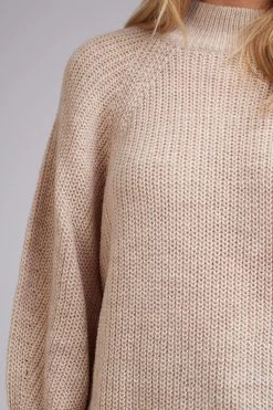 All About Eve Harper Oat Crew Neck LS Knit New In