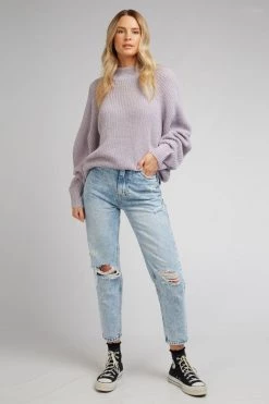 All About Eve Harper Purple High Neck LS Knit