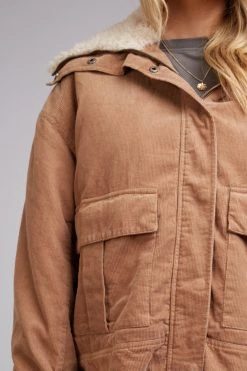 All About Eve Maya Tan LS Cord Utility Jacket
