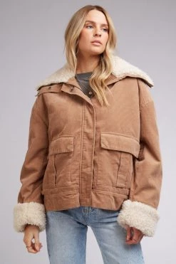 All About Eve Maya Tan LS Cord Utility Jacket