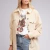 All About Eve Kendra Natural Button Down LS Coat Shacket New In