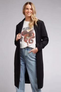 All About Eve Harmony Black LS Coat