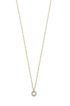 Pilgrim Tessa Preciosa Crystals On Small Gold Circle Pendant Necklace Jewellery