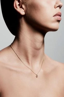 Pilgrim Tessa Preciosa Crystals On Small Gold Circle Pendant Necklace Jewellery