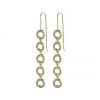 Pilgrim Tessa Preciosa Crystals On Linked Hanging Small Gold Circles Hook Earrings Jewellery