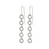 Pilgrim Tessa Preciosa Crystals On Linked Hanging Small Silver Circles Hook Earrings