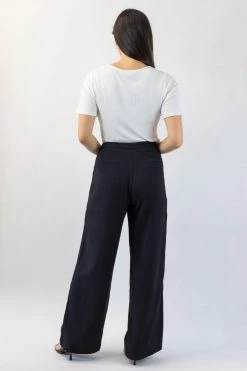 Among The Brave Pants Best Life Black Soft Crepe Wide Leg Pant