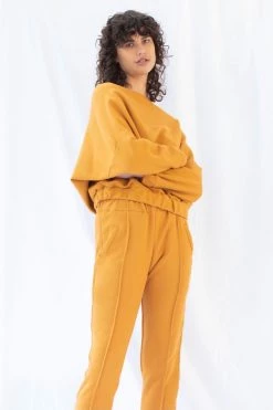 ReCreate Signal Elastic Waist Batwing Marigold Jumper