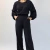 Among The Brave Pants Best Life Black Soft Crepe Wide Leg Pant