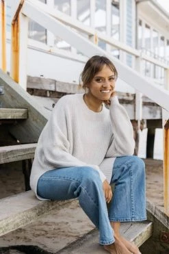 Maxted Knitwear Seven Pebble Super Soft Rib Pullover