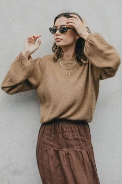 Seeking Lola Montana Toffee Blouson Sleeve Jumper New In