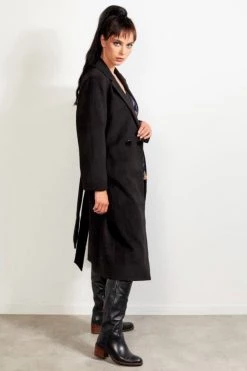 Drama The Label New In Money Black Long Coat