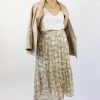 Ivy + Jack Skirts Willow Ivory Floral Tiered Midi Skirt
