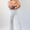 Among The Brave Tender Toffee Eyelash Yarn Blouson Sleeve Knit Cardigan Knitwear