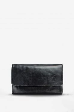 Status Anxiety Bags & Wallets Audrey Foldover Black Leather Wallet