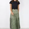Among The Brave Skirts Playful Khaki Animal Elastic Back Tiered Maxi Skirt